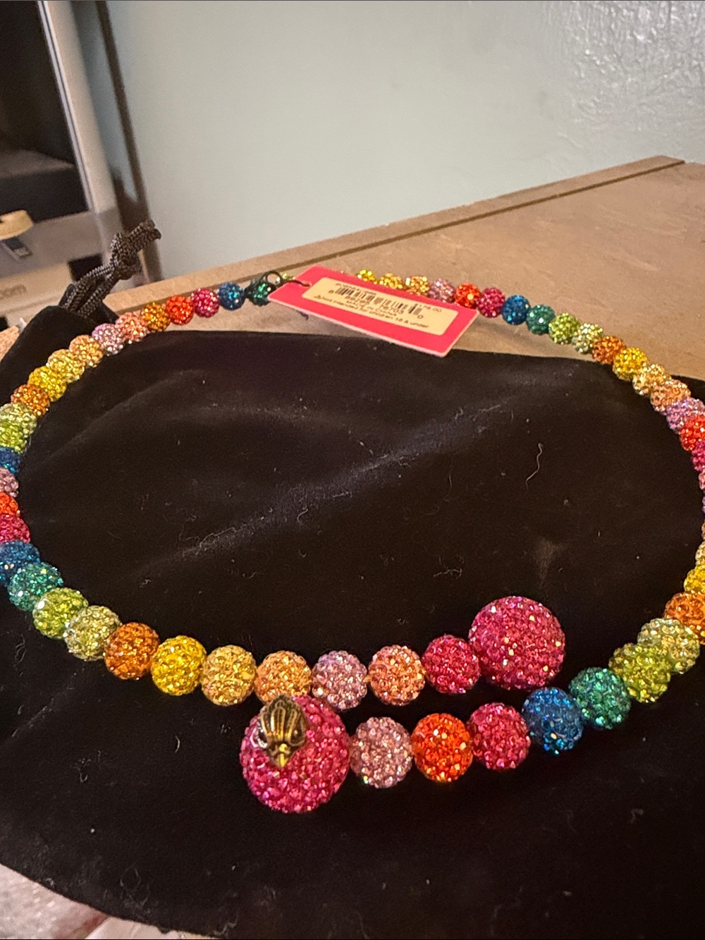 Kurt GeigerMulticolor Crystal Bead Statement Necklace - Rainbow Collar NWT - Picture 1 of 1